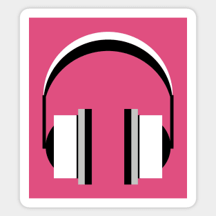 Headphones in Fandango Pink Sticker
